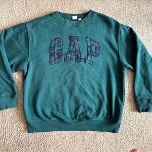GAP Green Sweater with Plaid Logo